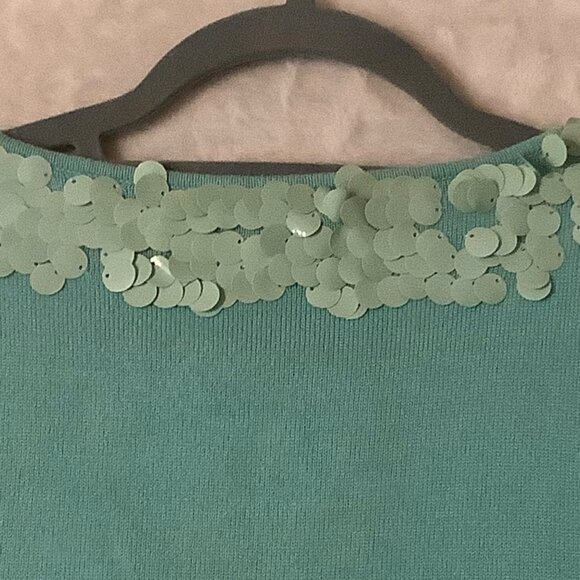 Shine New York Women Sequin Embellished Silk & Cashmere Cardigan Sweater Size M - Picture 7 of 8